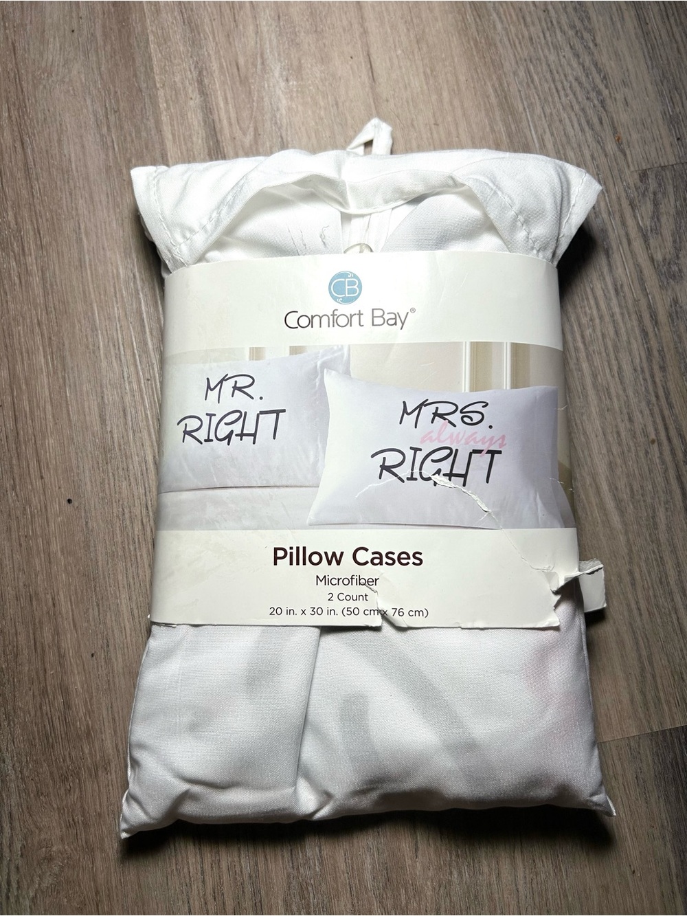 Comfort Bay White Microfiber Pillow Cases - 2 Pack